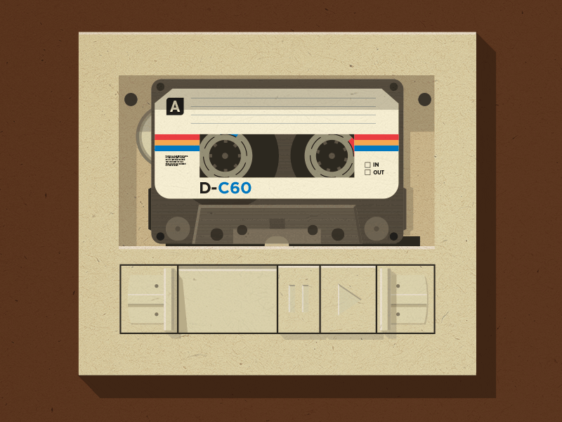 Cassette Player gif illustration mixtape motion retro vector