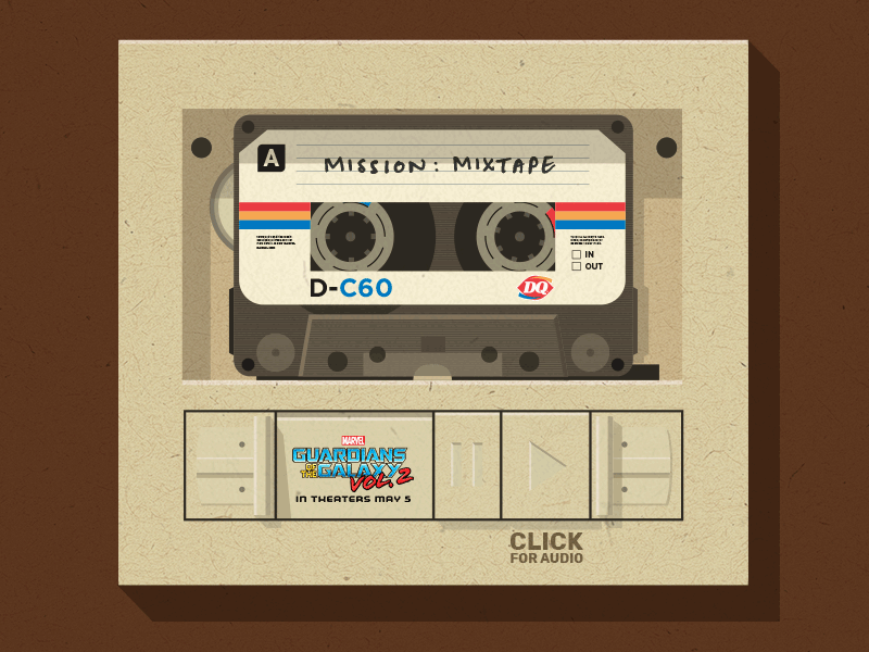 Guardians of the Galaxy Vol. 2 | Mission Mixtape cassette dairy queen dq gif gotg illustration marvel retro