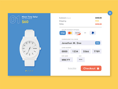 Daily UI #002 – Credit Card Checkout 001 checkout credit card dailyui ui