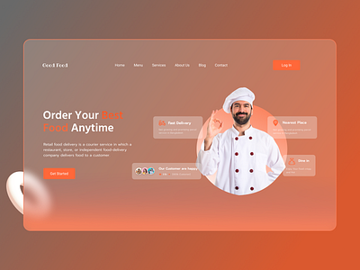 Food Delivery Landing page - Header character delivery