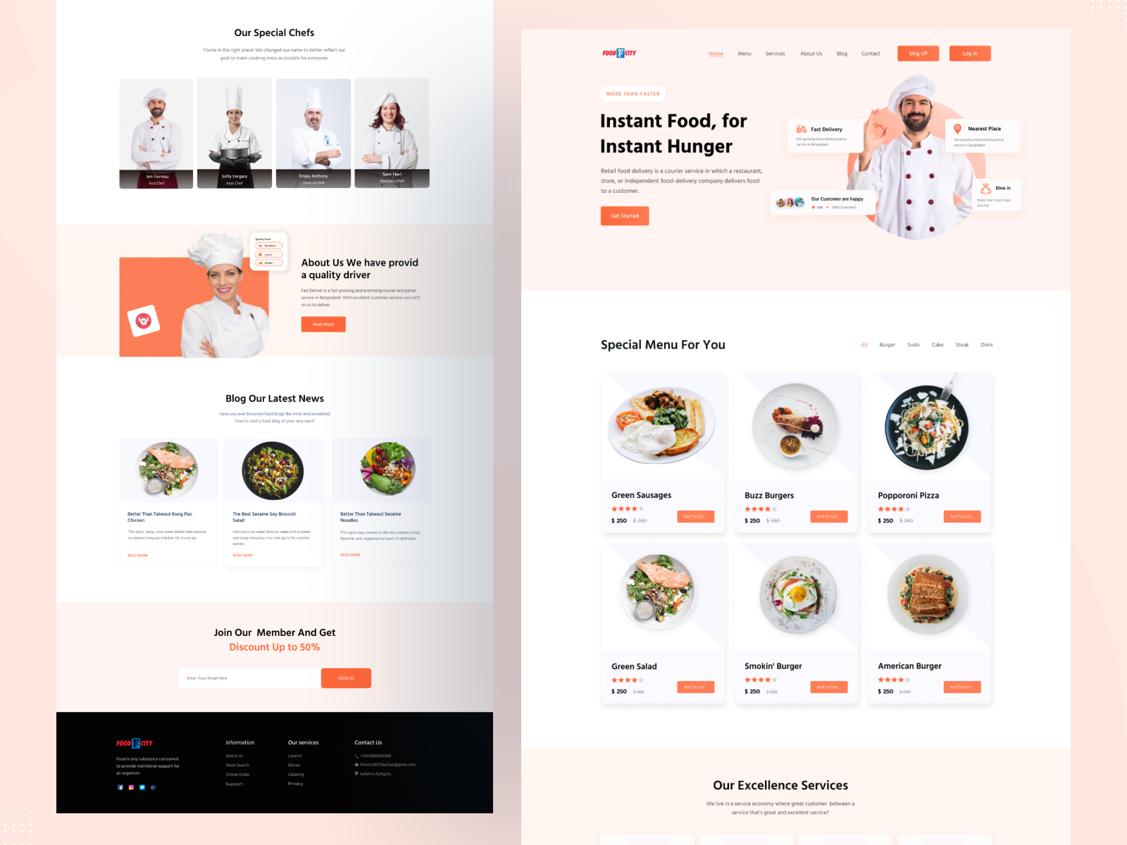 Food Delivery Landing page by Sheikh Shovon on Dribbble