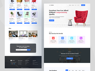 Furniture Landing Page Design furniture website design