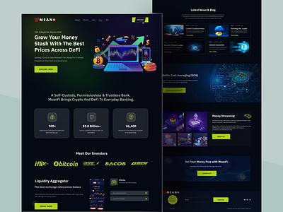 Cryptocurrency Landing Page animation blockchain branding crypto crypto website cryptocurrency dark exploration graphic design interface landing landing page logo motion graphics nft nft landing trading ui web design website