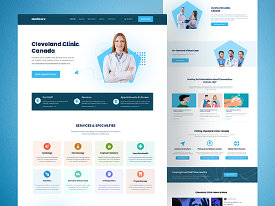 Medical Website Landing Page - Redesign. biotech clinic conssultant consultation doctors graphic design healthcare hospital logo medical care medical website landing page mental health nasim pharmacy website landing page telemedicine uidesign uiux uiweb web webapp