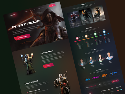 Games online store landing page template. Leisure activity