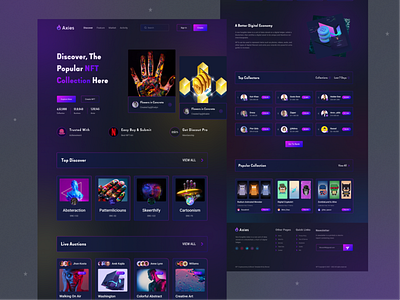 Axies-NFT Marketplace Landing Pages.