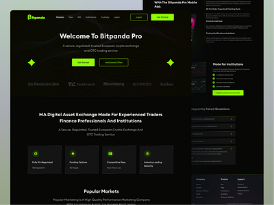 Bitpanda Pro Website Redesign Concept. animation bitcoin blockchain crypto crypto exchange cryptocurrency dark darktheme graphic design landing page landingpage marketplace nft nft marketplace nfts ui ui design wallet web design webdesign