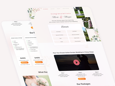 Wedding website UI design