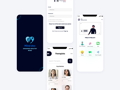 Mind Doc App UI/UX app app design app ui design illustration logo ui ui ux ui ux design website ui