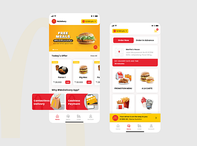 McDelivery App Revamp UI Concept application design deliveryapp fooddelivery interaction design uidesign uiuxdesign uxdesign uxui