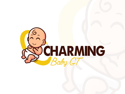 Charming baby baby child child logo graphic design logo