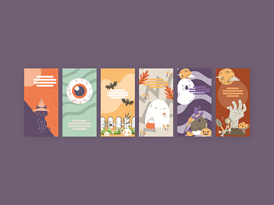 Texturized Illustrated Halloween Cards