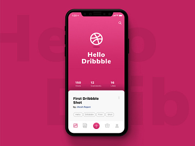 Hello Dribbble app design dribbble first hello iphonex shot ui design