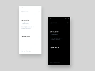 Dictionary iOS App Design app app concept app design card design cards design ios11 iphone iphonex minimalist typography ui