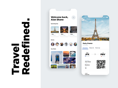 Travel App Concepts app card design cards ios11 iphonex minimal minimalist travel travel app typography ui