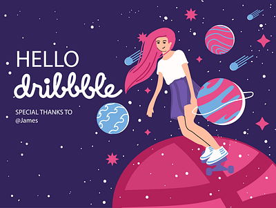 Hello dribble hello hello dribble illustration