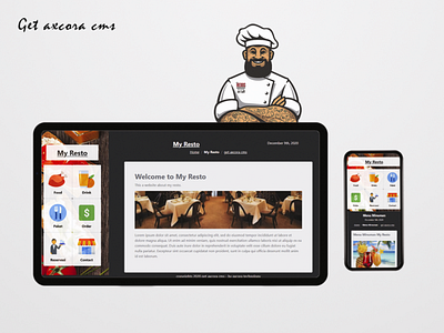 resto website template get axcora cms