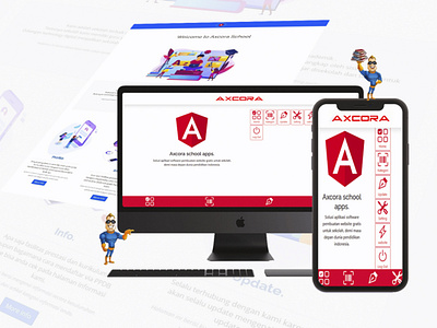 axcora school cms sekolah website gratis design illustration mobile app ui vector web web design webdesign website website concept website design