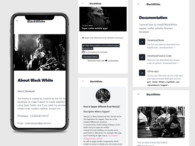 Mobile Blackwhite + source code design web web design webdesign website website concept website design