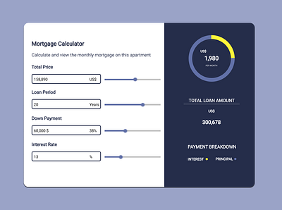 Mortgage Calculator dailyui dailyui004