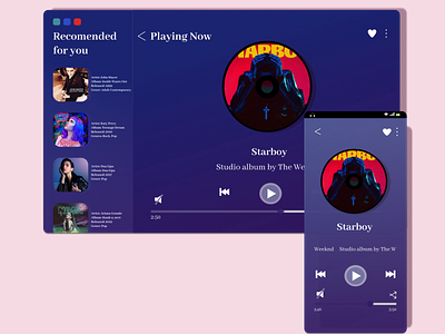 Music Player 1 daily 100 challenge dailyui dailyui092