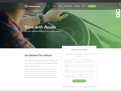 Avada Driving School WordPress Website Design