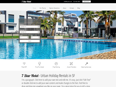 Wix Hotel Booking website design hotel booking logistics website wix hotel website