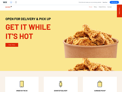 WIX Fast Food Restaurant Website Design fast food food delivery website logistics website restaurant restaurant ui design wix restaurant website