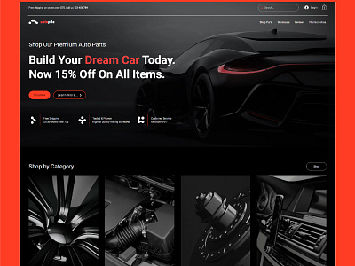 Wix Auto Parts eCommerce Website Design autoparts website car garage car website ui ux wix shop