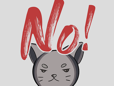 "No!" Cat cat illustration