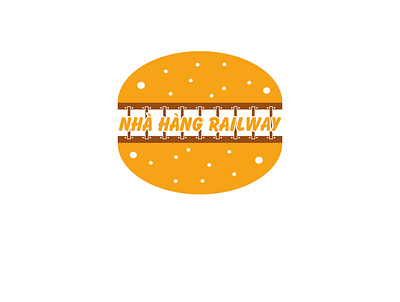 Railway side burger shop logo design graphic design illustration logo vector