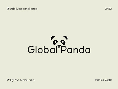 Panda Logo best logo best seller logo branding daily logo challenge daily logo challenge day 3 dailylogochallenge design global panda graphic design logo mohiuddin131 panda panda global panda logo standard logo vector