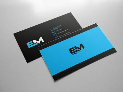 Free Blue Display Business Card Mockup