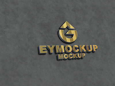 Free New Golden 3D Logo Mockup