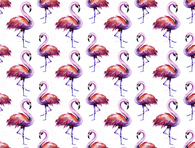 Watercolor pattern of flamingos abstract africa animal aquarelle art artistic background beach beautiful beauty bird bright card cartoon color colorful cute decoration design drawing