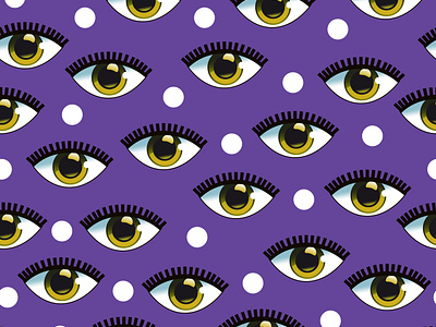 Seamless pattern of cartoon stylish eyes.