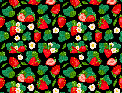 Comical strawberry seamless pattern. agriculture aroma art artistic branch collection decor design eco filling floral fresh graphic juice menu paper plant product ripe tea