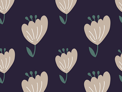 Floral simple seamless pattern