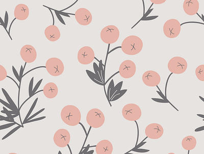 Seamless pattern with vintage colorful berries floral