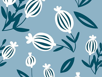 Seamless pattern with a set of vintage branches with berries floral