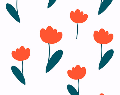 Seamless pattern with vintage hand-drawn flowers branding floral graphic design