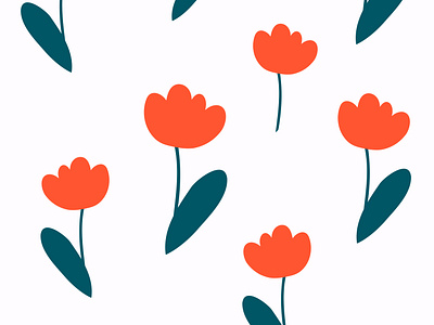 Seamless pattern with vintage hand-drawn flowers