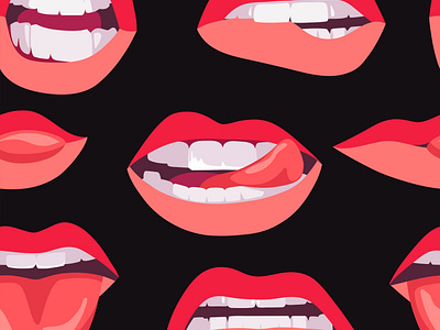 Seamless drawing of women's lips.