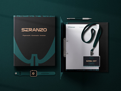 Seranzo | Brand Stationery & Binder | Office Supplies badge binder brand brand identity branding collateral document graphic design office paperwork stationery visual identity