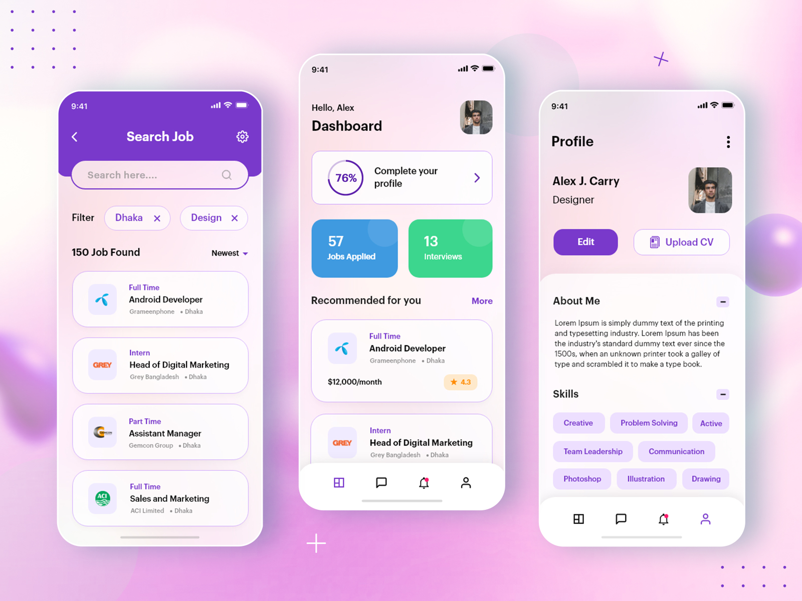 Job Searching Mobile Application By Fatin Ishraq Shapnil On Dribbble