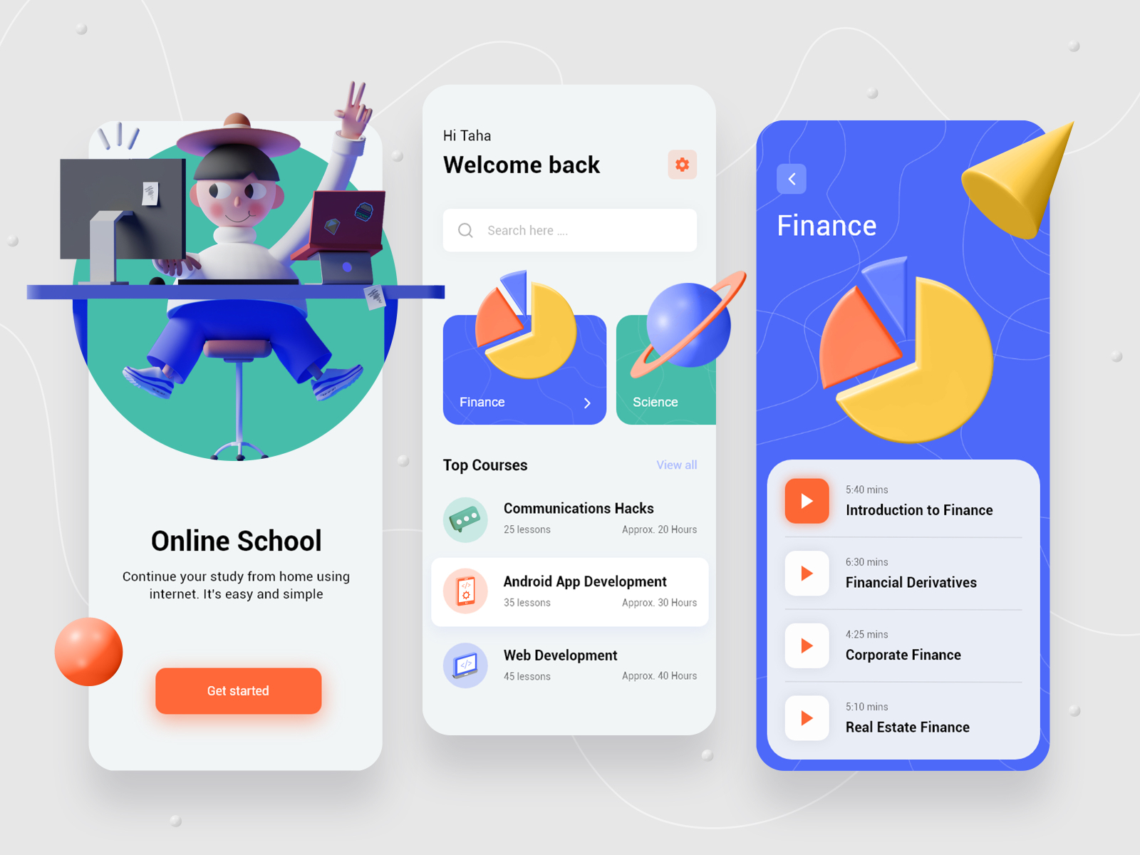 Online School Mobile Ui by Fatin Ishraq Shapnil on Dribbble