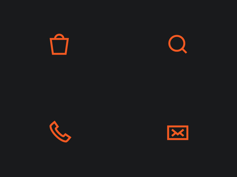 Online Store Icons magnifying glass icon set shopping bag cart e-commerce search phone telephone email bag envelope
