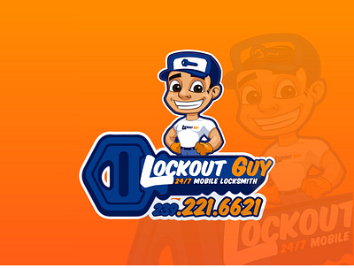 Lockout Guy Locksmith animation design illustration illustrator logo ui vector