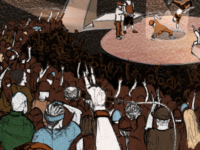 Crowd "Original Festival" affiche break crowd festival hiphop illustration