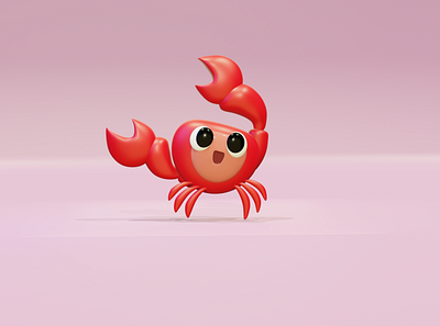 cute crab 3dblender characterdesign illustration